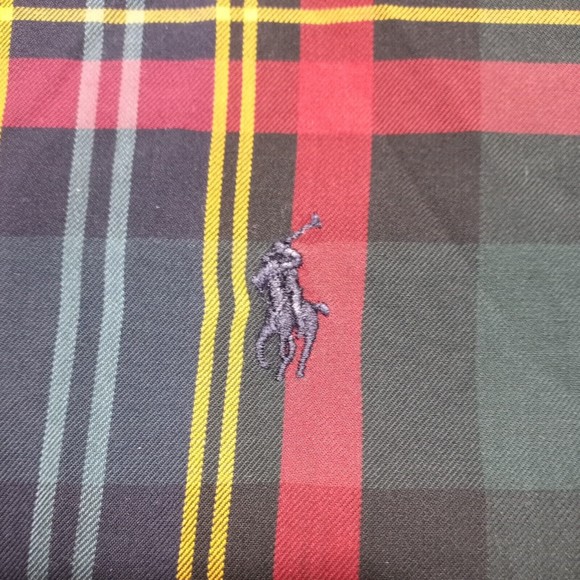 Mens Ralph Lauren Blake Long Sleeve Plaid Button Up Shirt Size Large Green Red - Picture 5 of 8